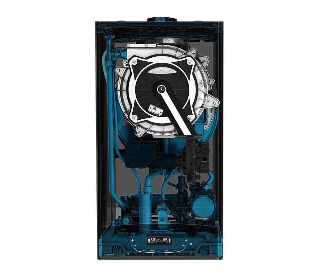 cut away of gas boiler