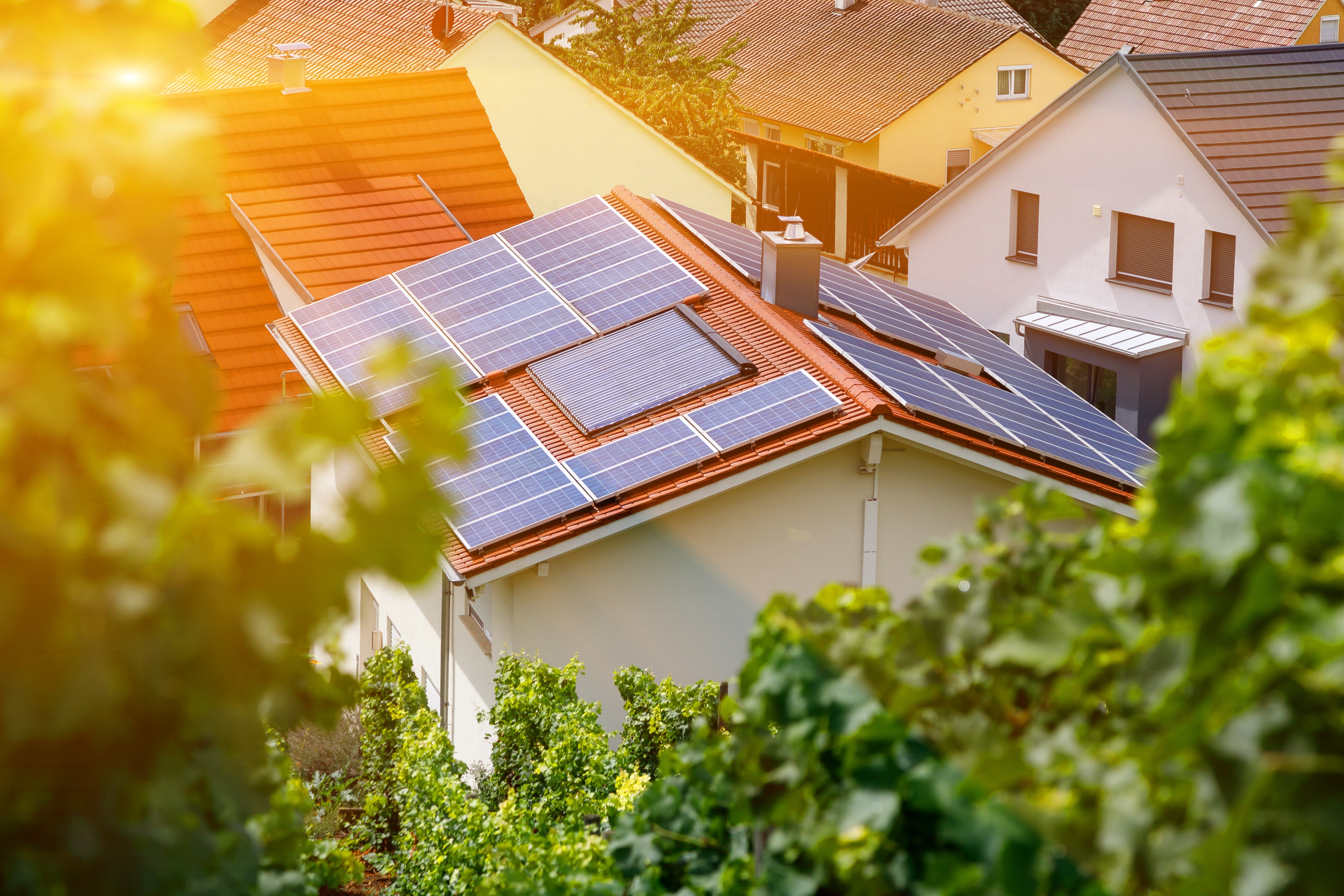 roof with solar panels